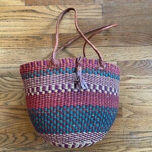 Rattan Handwoven Multicolor Tote Bag